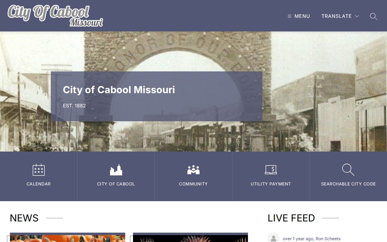 Cabool court records source showing the official city website