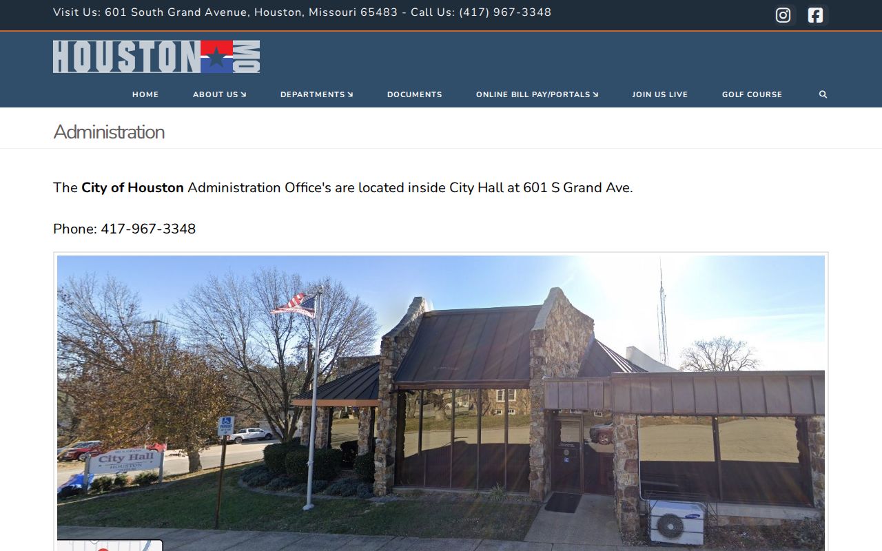 Houston court records source showing City Hall contact information