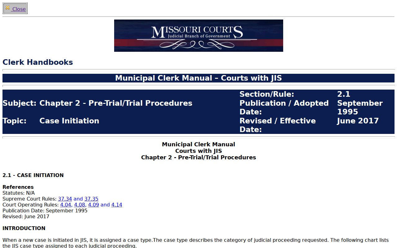 Texas County traffic court source showing the Missouri nine digit uniform citation number